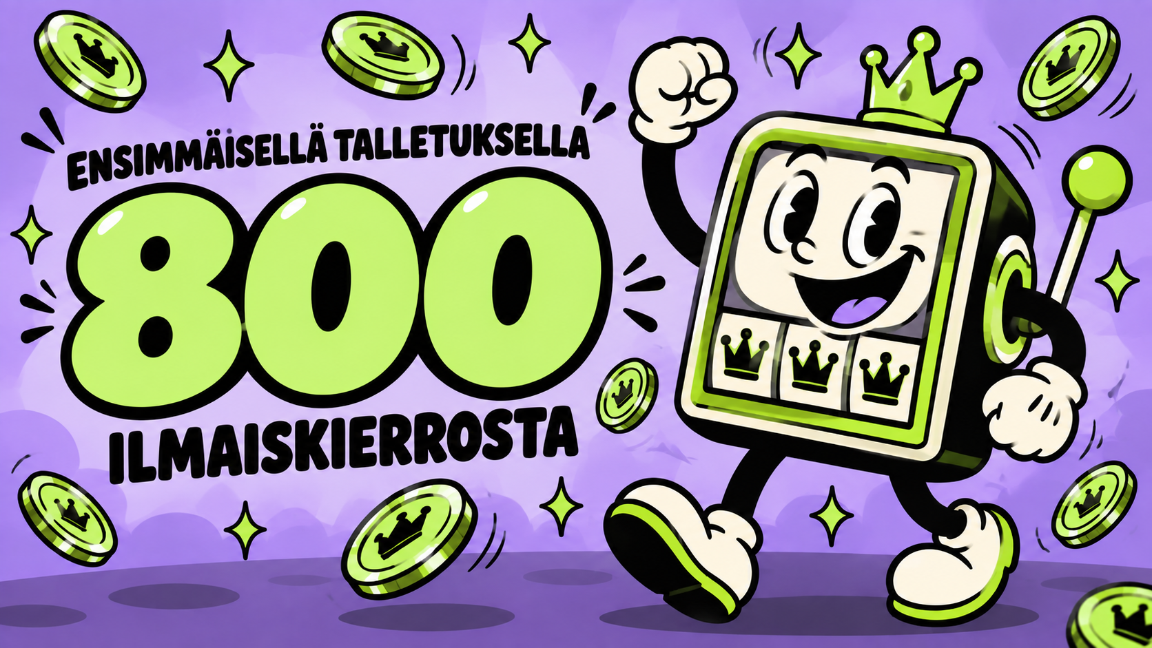 Rullat Kasino bonus 800 ilmaiskierrosta ensitalletuksella